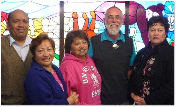 Tolaga Bay Transit of Venus steering committee: (Left to right) Co-chair Victor Walker, Mihi Kutia, Ngahuia Ngata, Co-chair Rev Stephen Donald, Nori Parata.